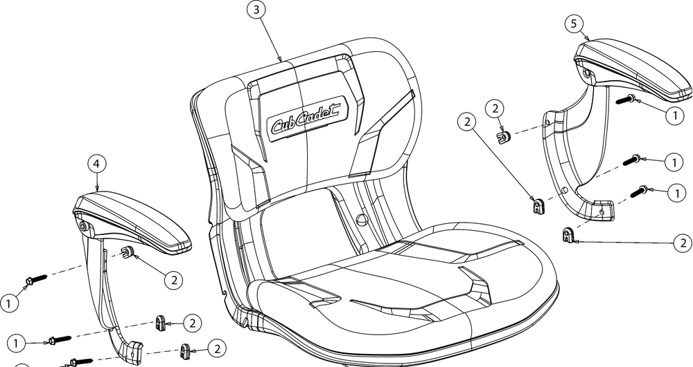 Seat Diagram and Parts List for (131QA2CA010)(2018) Cub Cadet Lawn Tractor